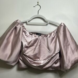 Express XS Satin Off Shoulder Crop Top